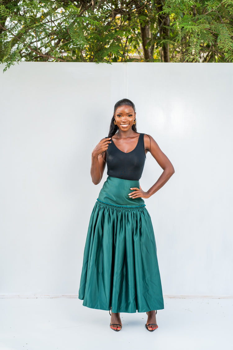 Emara Skirt- Emerald Green