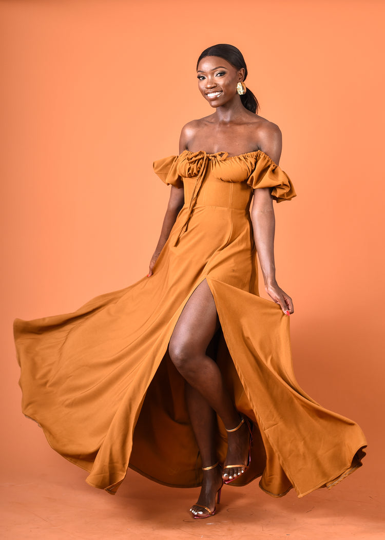 Nungwi Dress Mustard -Plain