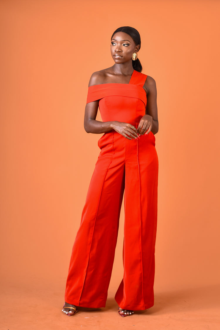 Lina Jumpsuit-Burnt Orange