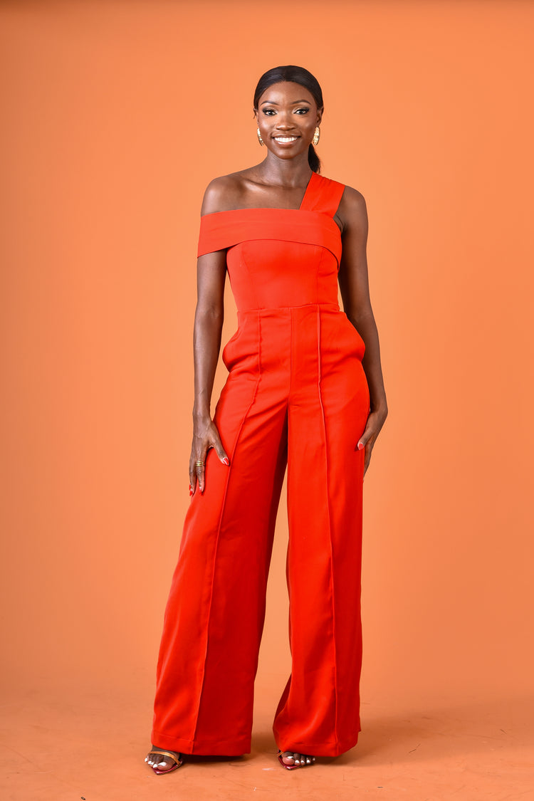 Lina Jumpsuit-Burnt Orange