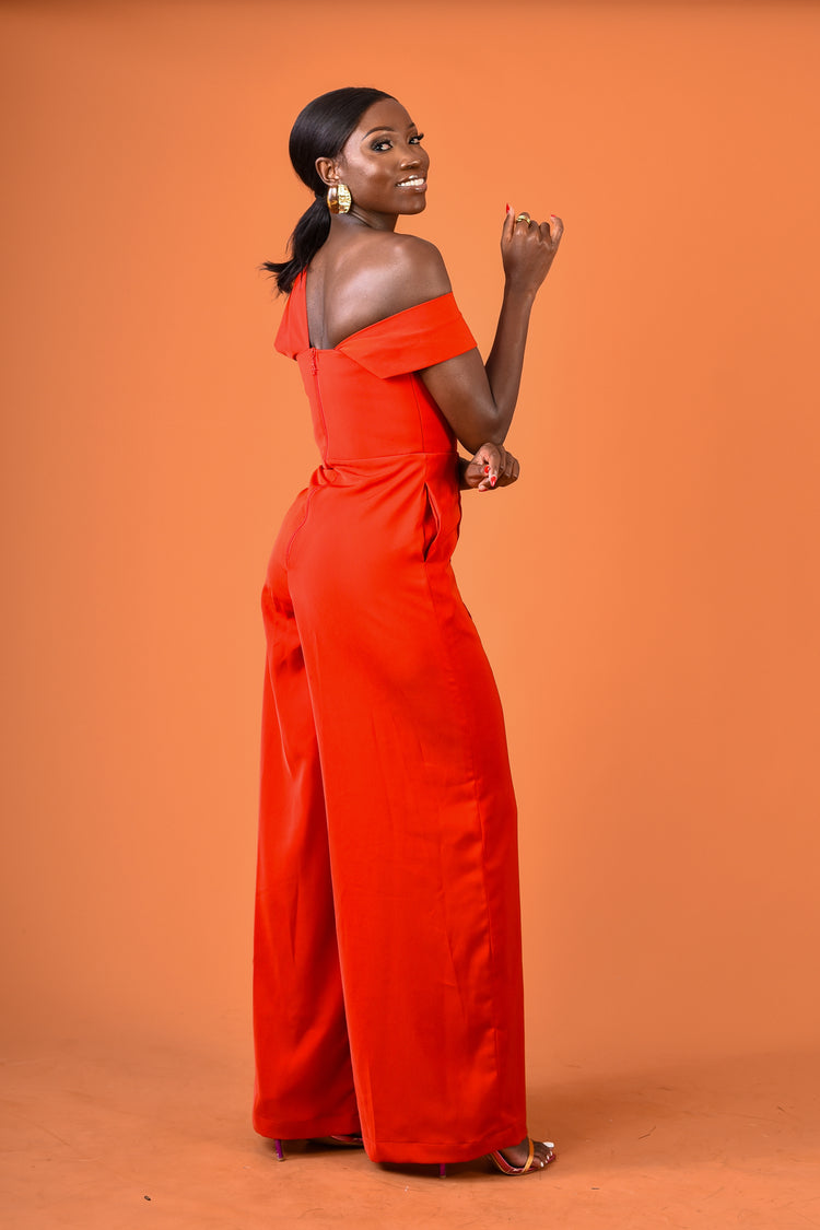 Lina Jumpsuit-Burnt Orange