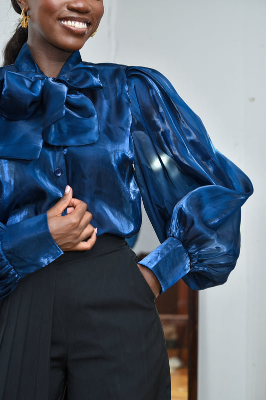 Nyota Organza Shirt- Blue