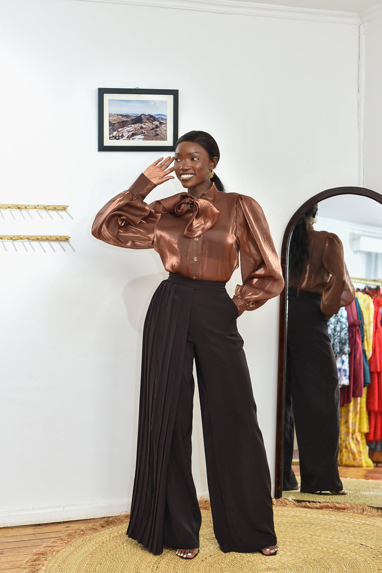 Nyota Organza Shirt- Brown