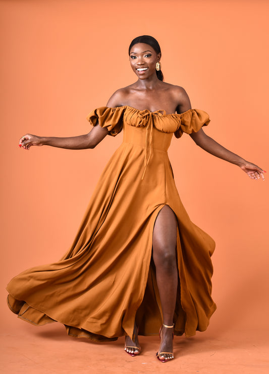 Nungwi Dress Mustard -Plain