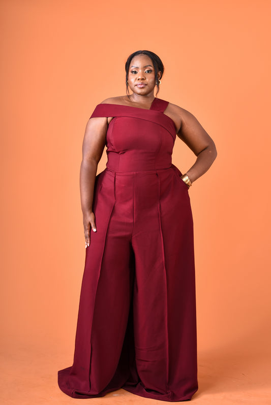 Lina Jumpsuit-Burgundy