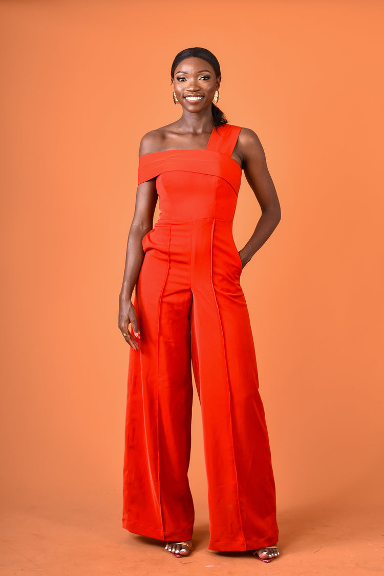 Lina Jumpsuit-Burnt Orange