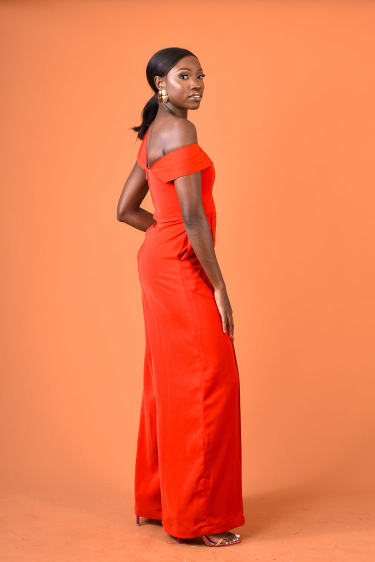 Lina Jumpsuit-Burnt Orange