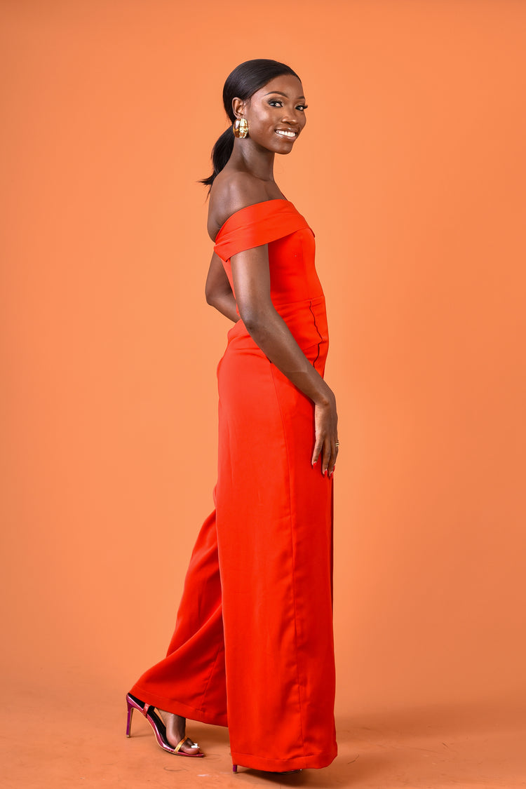 Lina Jumpsuit-Burnt Orange