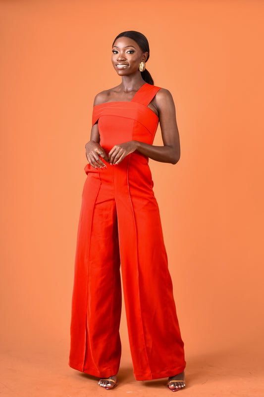 Lina Jumpsuit-Burnt Orange