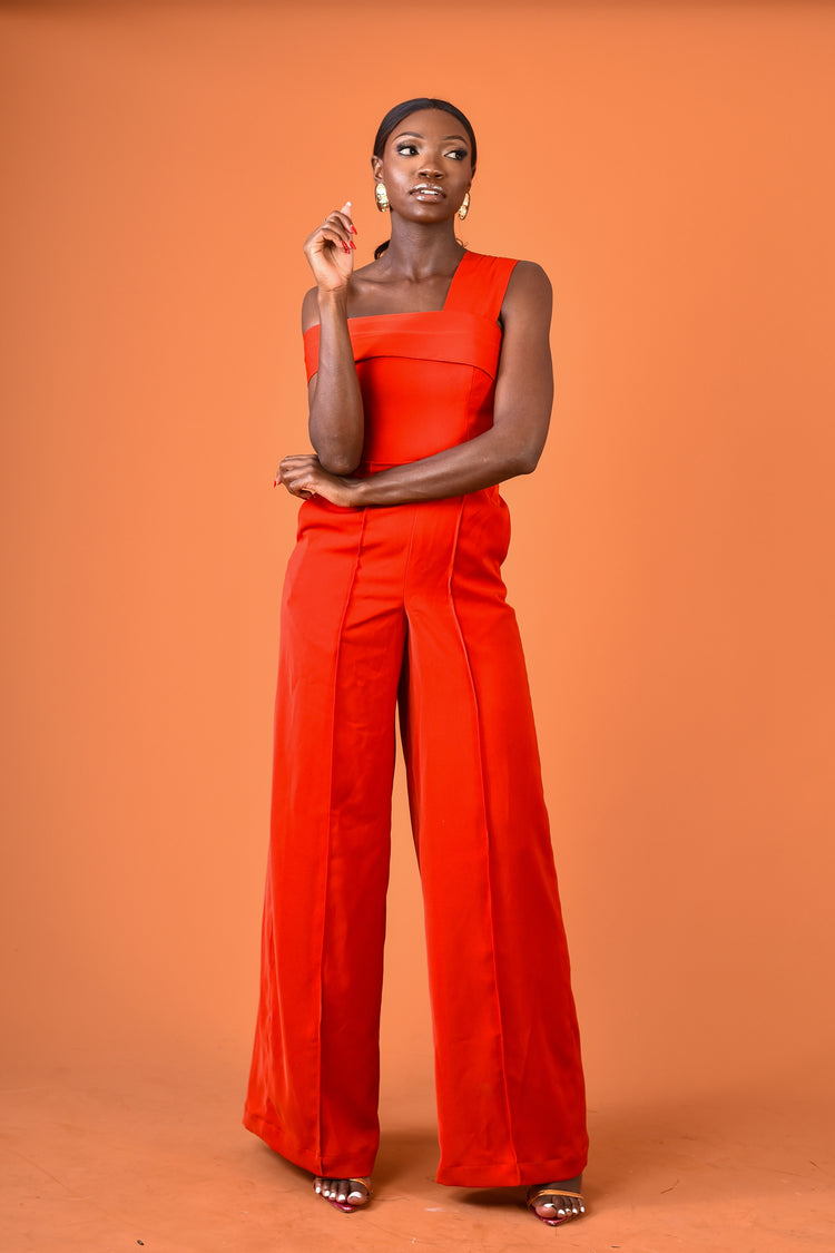 Lina Jumpsuit-Burnt Orange
