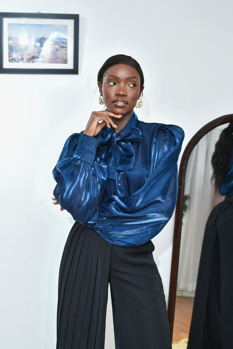 Nyota Organza Shirt- Blue