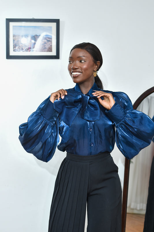 Nyota Organza Shirt- Blue