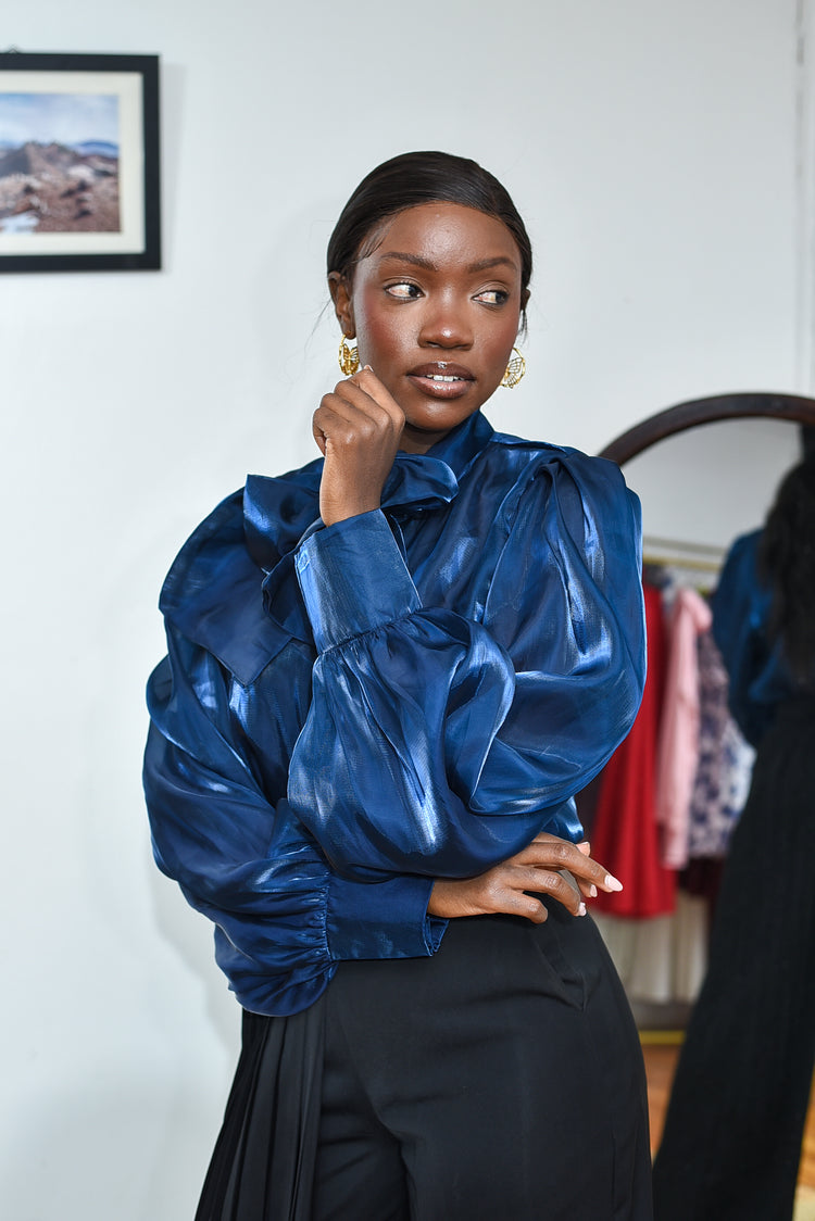 Nyota Organza Shirt- Blue