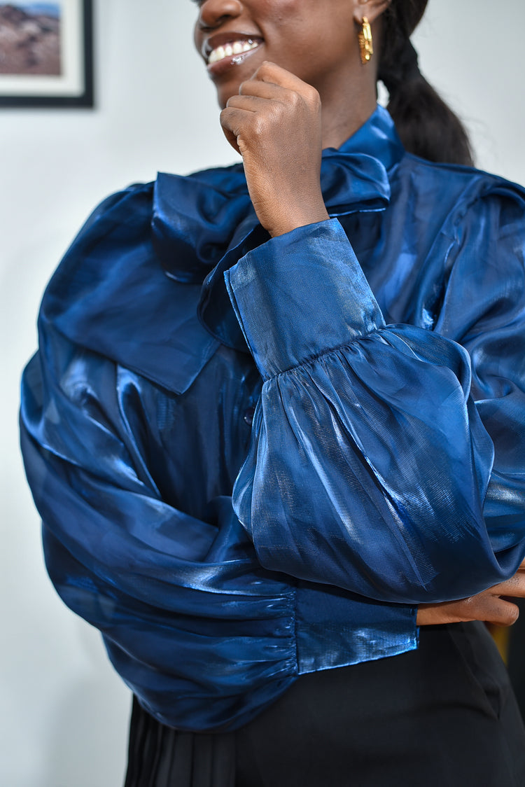 Nyota Organza Shirt- Blue