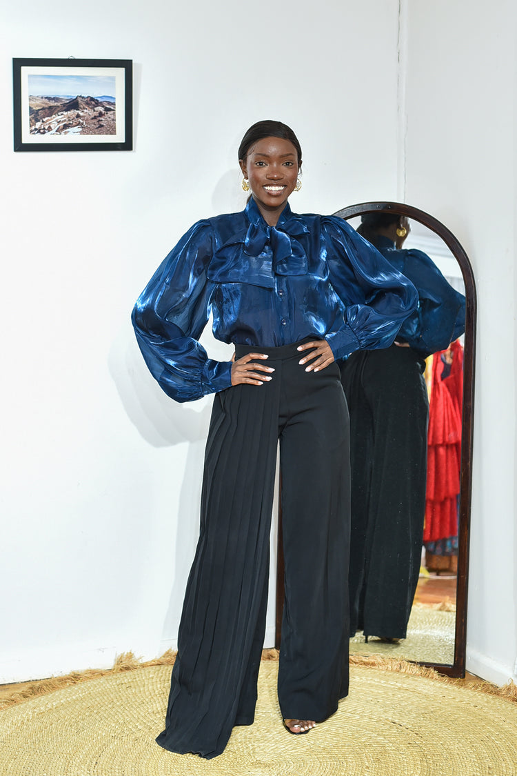 Nyota Organza Shirt- Blue